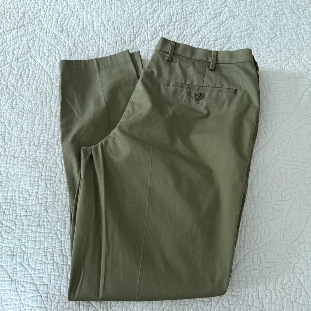 Brooks Brothers Soho Fit Stretch Chino Pants Olive Green Mens 38x32 Advantage - Picture 2 of 7